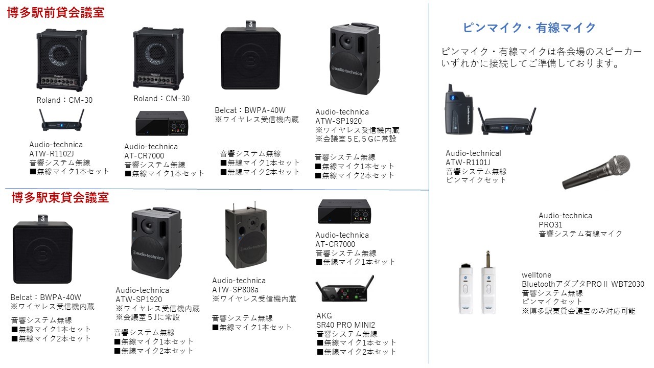 音響システム（無線マイク1本）（2,300円）